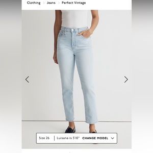 Madewell high rise mom fit light wash denim
